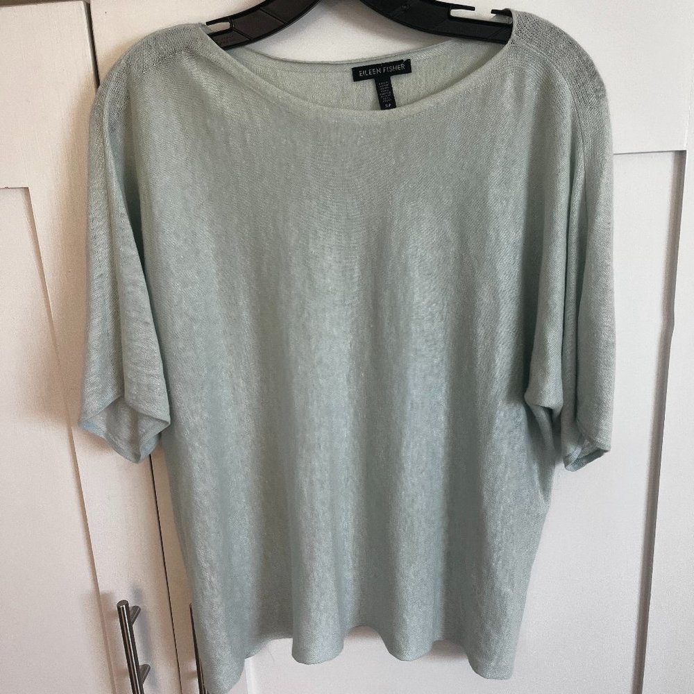 Neiman Marcus Eileen Fisher light blue tshirt top
